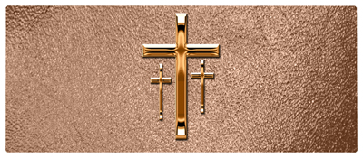 DNSEMP-L-517-CP-SH-BZ Copper 3 Crosses Shimmer Bronze
